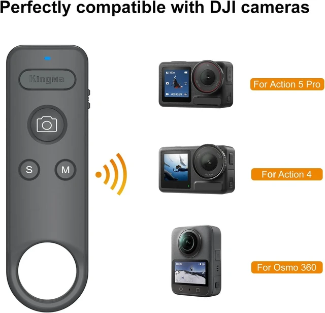 Alt view image 6 of 7 - Wireless Bluetooth Remote Control for Insta360/GoPro Action Cameras
Compatible with Insta360 ACE/ACE PRO1/2/X2/X3/X4/X4 Air/X5/GO 3/3S, GoPro 13/12/11/10/9/8, For Vlogging, Cycling for DJI