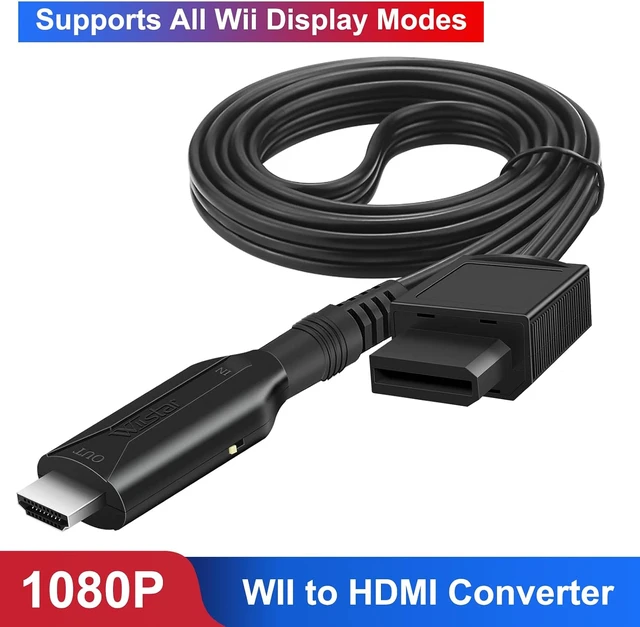 Alt view image 5 of 7 - Wii to HDMI Converter Wii HDMI Adapter Cable 1m/3.2ft 1080P
for Full HD Device Video Converter 720/1080P Supports All Wii Display Modes