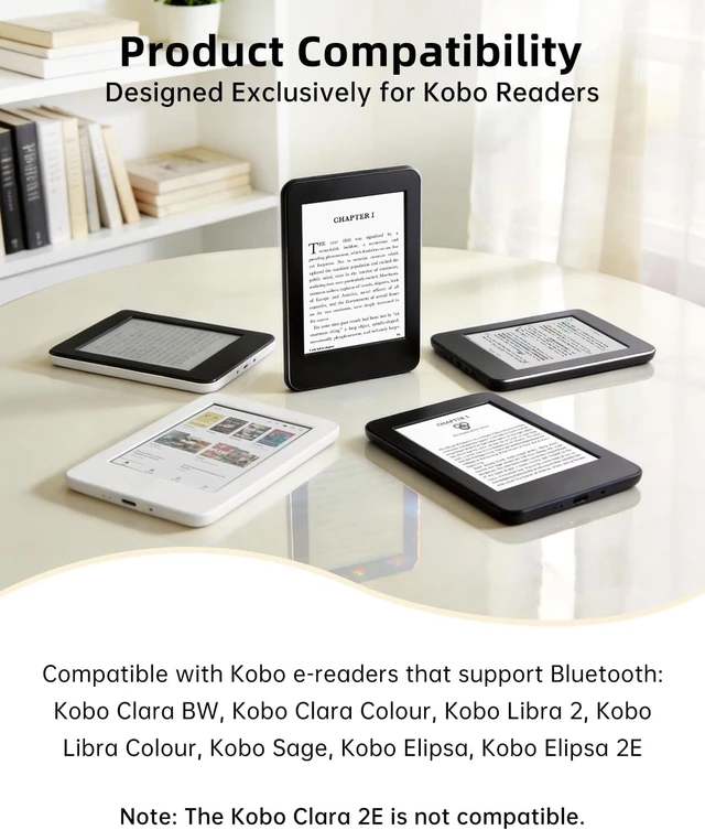 Alt view image 2 of 7 - Kobo Ring Page Turner | Bluetooth Remote Control for Kobo e-Readers
Wireless Page Turner with Page Up/Down, Sleep Wake, Home Lock Function for Clara BW/Libra Colour/Clara Colour/Elipsa/Sage