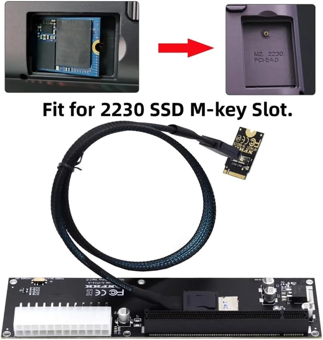 Alt view image 6 of 7 - PCI-E 3.0 M.2 M-Key to Oculink SFF-8612 SFF-8611 Host Adapter for GPD Win Max2 External Graphics Card & SSD