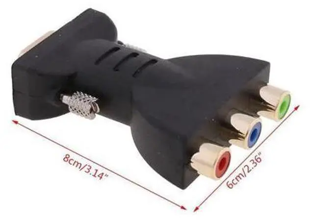 Alt view image 2 of 5 - to AV Adapter to 3RCA Plug Converter Component Video Jack Connector for DVD TV Projector High Definition Devices