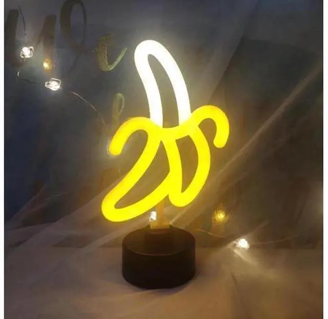 Alt view image 2 of 5 - Banana Neon LED Light Plastic Table Night Light Art Decorative Lights Decoration for Kids Baby Room