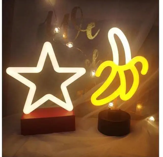 Alt view image 5 of 5 - Banana Neon LED Light Plastic Table Night Light Art Decorative Lights Decoration for Kids Baby Room