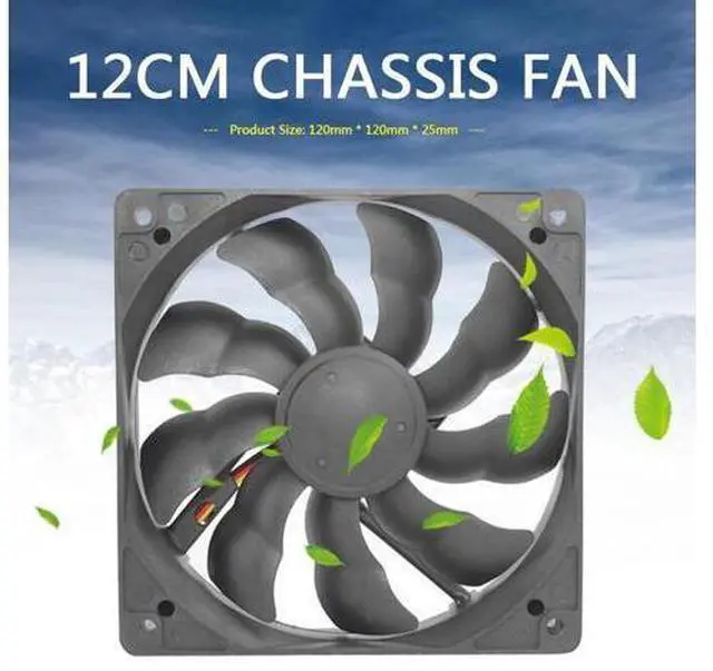 Alt view image 2 of 5 - 12cm Silent Chassis Fan DC 12V Quiet Cooler Radiator for Computer PC Case chassis USB power supply DIY cooling fan