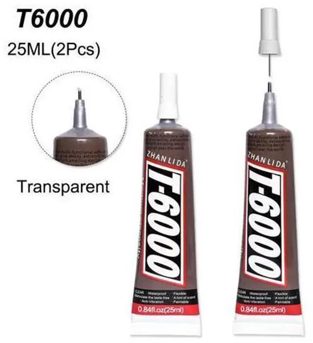 Main image of 2Pcs 25ML T6000 Glue Thermal Epoxy Adhesive Scrapbooking Accessory Tool Textile Screen Phone Cover Display Repair b7000 Uv