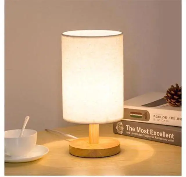 Alt view image 2 of 5 - Wood Table Lamp Modern living room Bedroom Bedside Lamp Night Light Warm White Gift Wood Table lamp Kids Room decor