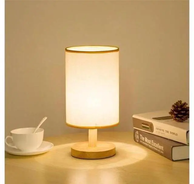 Alt view image 3 of 5 - Wood Table Lamp Modern living room Bedroom Bedside Lamp Night Light Warm White Gift Wood Table lamp Kids Room decor