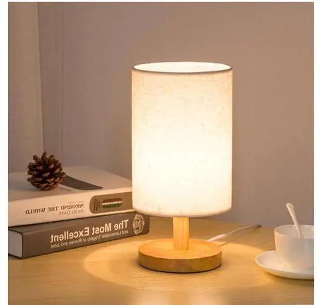 Alt view image 4 of 5 - Wood Table Lamp Modern living room Bedroom Bedside Lamp Night Light Warm White Gift Wood Table lamp Kids Room decor