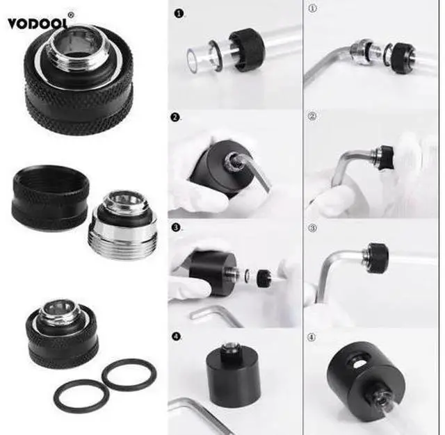 Alt view image 4 of 6 - 1pc Water Cooling G1/4 Thread 14mm Rigid Hard Tube Extender Connector Water Block Fittings For PC Computer Water Cooling System