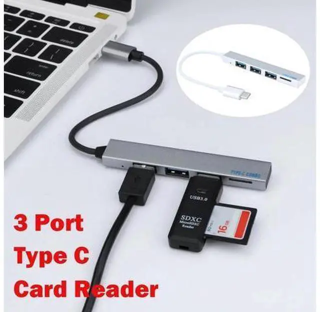 Main image of 3.0 4 Port Hub Cable With Micro Charging Port Fast Transfer Hub C HUB Type-C HUB Ethernet Adapter