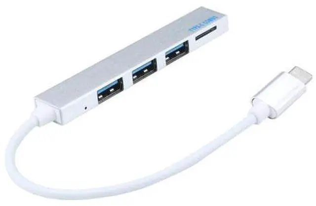 Alt view image 5 of 5 - 3.0 4 Port Hub Cable With Micro Charging Port Fast Transfer Hub C HUB Type-C HUB Ethernet Adapter