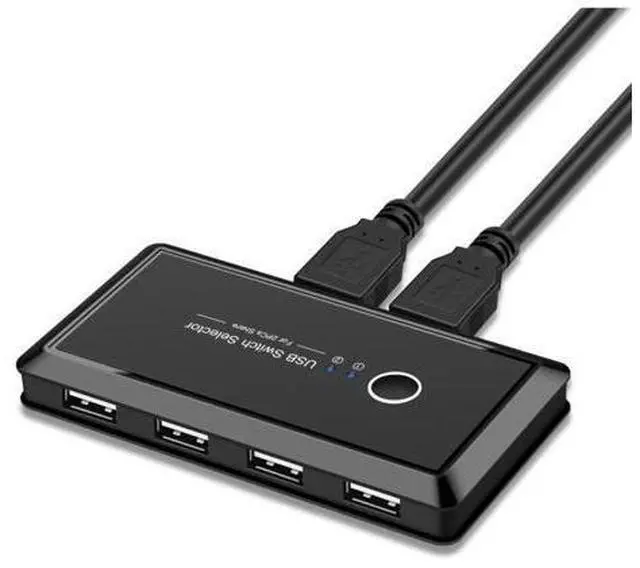 Alt view image 5 of 7 - Stock KVM Switch USB 3.0 Selector Switch 2 PCs Share 4 USB 2.0 Devices For Keyboard And Mouse Scanner Prter Kvm Switch Hub
