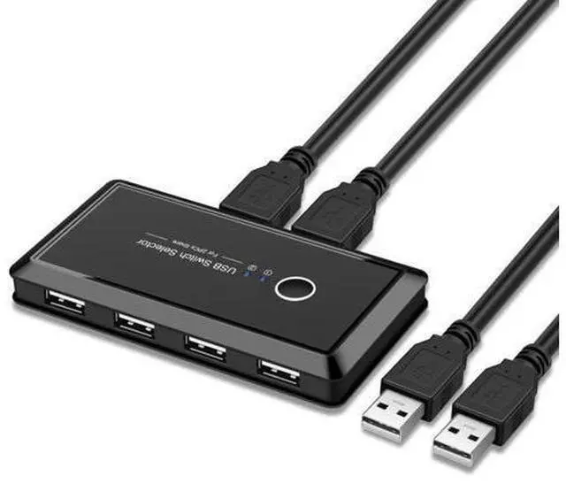 Alt view image 6 of 7 - Stock KVM Switch USB 3.0 Selector Switch 2 PCs Share 4 USB 2.0 Devices For Keyboard And Mouse Scanner Prter Kvm Switch Hub