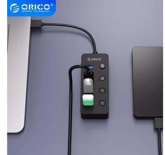 Main image of USB HUB 4 Ports USB 3.0 HUB High Speed Usb Spliter with Individual Power Switches for Apple Macbook Air Laptop PC Tablet
