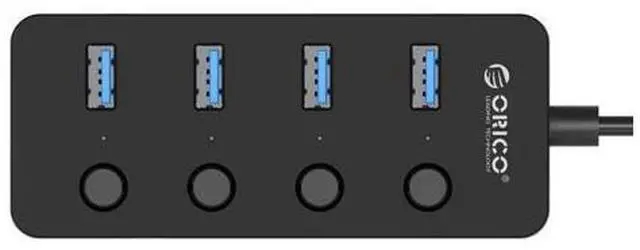 Alt view image 5 of 5 - USB HUB 4 Ports USB 3.0 HUB High Speed Usb Spliter with Individual Power Switches for Apple Macbook Air Laptop PC Tablet