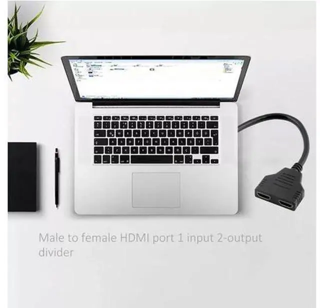 Alt view image 2 of 5 - Cable Adapter 1.4B Splitter 1 In 2 Out Cable Connector Port Hub 2-Port Male To Female