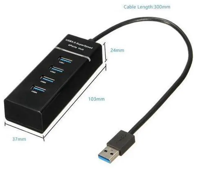 Alt view image 2 of 5 - 4-port USB3.0 HUB High Speed Indicator Light USB Hub For Multi-device Computer Laptop Splitter Adapter 5Gbps ladron puertos usb