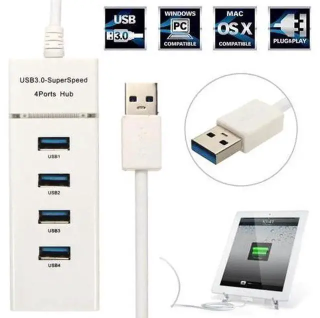 Alt view image 4 of 5 - 4-port USB3.0 HUB High Speed Indicator Light USB Hub For Multi-device Computer Laptop Splitter Adapter 5Gbps ladron puertos usb