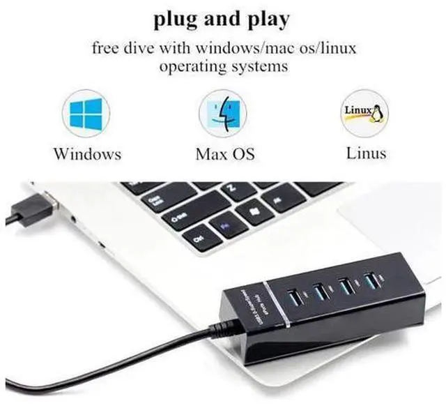 Alt view image 3 of 5 - 4-port USB3.0 HUB High Speed Indicator Light USB Hub For Multi-device Computer Laptop Splitter Adapter 5Gbps ladron puertos usb
