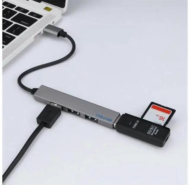 Main image of Type-C To 4 USB HUB Expander Ultra-Thin Mini Portable 4-Port USB 3.0 Hub safe and durable#T2
