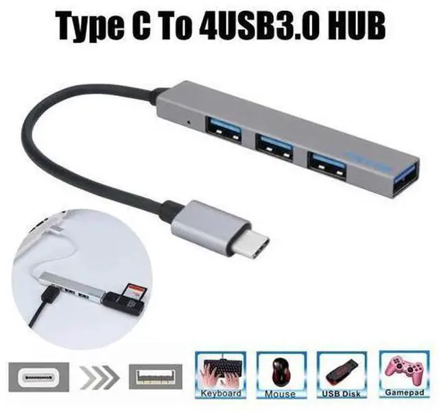 Alt view image 5 of 5 - Type-C To 4 USB HUB Expander Ultra-Thin Mini Portable 4-Port USB 3.0 Hub safe and durable#T2