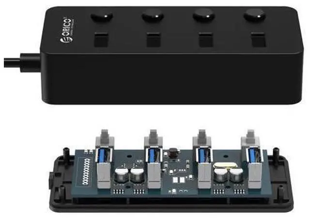 Alt view image 4 of 5 - USB HUB 4 Ports USB 3.0 HUB High Speed Usb Spliter with Individual Power Switches for Apple Macbook Air Laptop PC Tablet