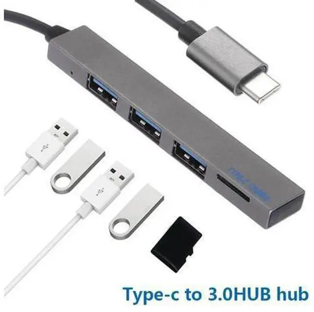 Alt view image 4 of 5 - 4 in 1 USB 3.1 Type-C Hub To USB 3.0 Magnesium Alloy Hub with TF Reader Slot 3 Port for MacBook Pro/Air 2018