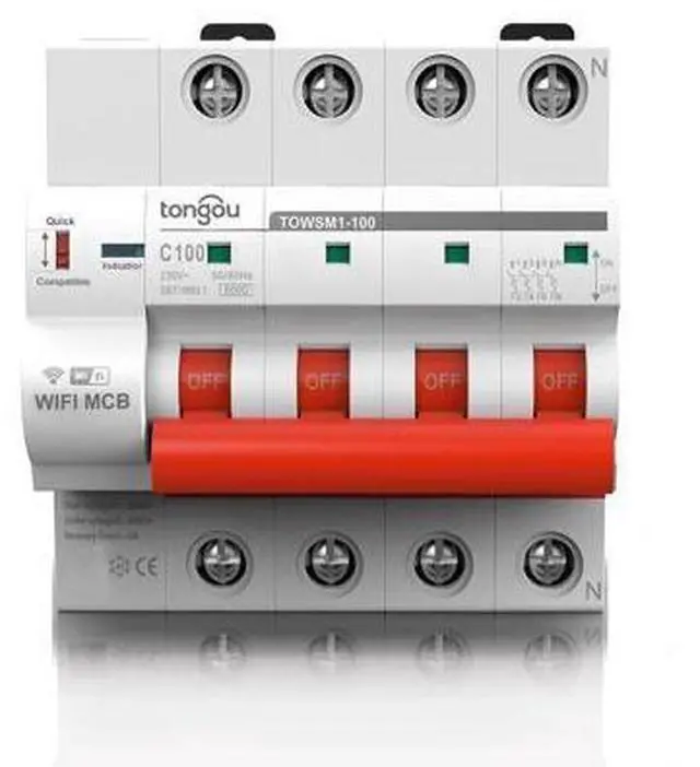 Main image of TOWSM1-100 4P 16-100A WIFI Circuit Breaker with Overload and Overvoltage Protection Intelligent Wireless Switch