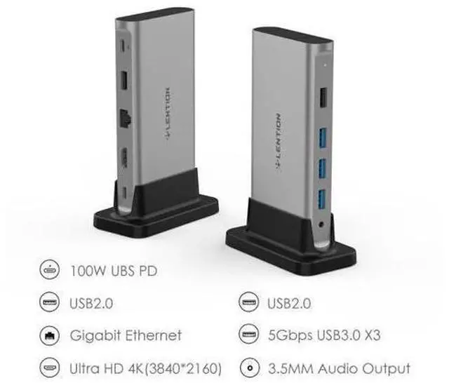 Alt view image 2 of 5 - 11 in 1 USB C HUB Type C to Multi RJ45 VGA USB 3.0 2.0 with Power (100W )Adapter Docking Station for MacBook Pro USB-C Hub