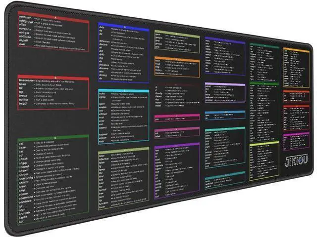 Main image of Linux Commands Line Mouse pad - Extended Large Cheat Sheet Mousepad. Shortcuts to Kali/Red Hat/Ubuntu/OpenSUSE/Arch/Debian/Unix Programmer. Non-Slip lycra Gaming Desk mat