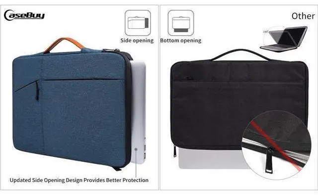 Alt view image 5 of 7 - 17.3 inch Laptop Briefcase Bag for HP Pavilion 17 Inch Laptop HP Envy 17 HP PROBOOK 17 G7 17.3 Inspiron 17 VivoBook 17 Aspire 17.3 Laptop Sleeve Case Navy Blue