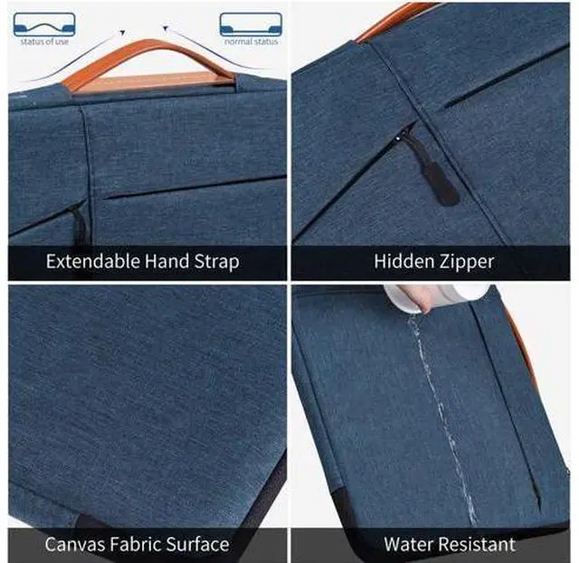 Alt view image 3 of 7 - 17.3 inch Laptop Briefcase Bag for HP Pavilion 17 Inch Laptop HP Envy 17 HP PROBOOK 17 G7 17.3 Inspiron 17 VivoBook 17 Aspire 17.3 Laptop Sleeve Case Navy Blue