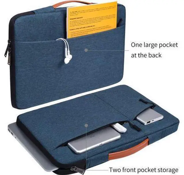 Alt view image 4 of 7 - 17.3 inch Laptop Briefcase Bag for HP Pavilion 17 Inch Laptop HP Envy 17 HP PROBOOK 17 G7 17.3 Inspiron 17 VivoBook 17 Aspire 17.3 Laptop Sleeve Case Navy Blue