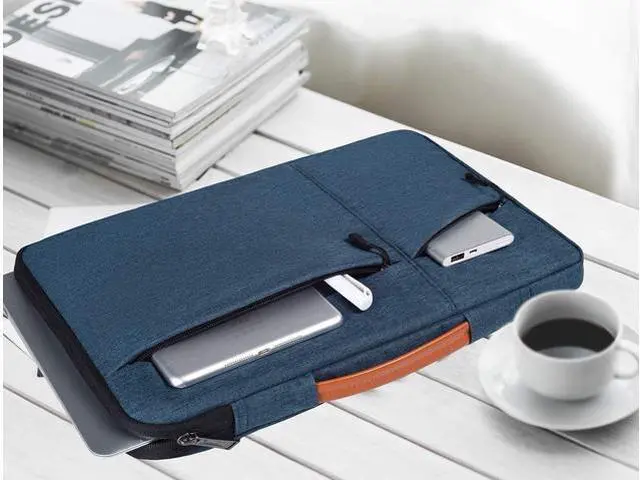 Alt view image 6 of 7 - 17.3 inch Laptop Briefcase Bag for HP Pavilion 17 Inch Laptop HP Envy 17 HP PROBOOK 17 G7 17.3 Inspiron 17 VivoBook 17 Aspire 17.3 Laptop Sleeve Case Navy Blue
