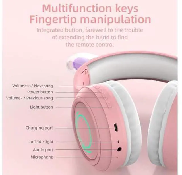 Alt view image 5 of 5 - YAKEN YRKR Bluetooth Headphones,Headphones Wireless Bluetooth V5.3,Over Ear Headphones HiFi Rotating Wings for Smartphone Computer Laptop (Blue)