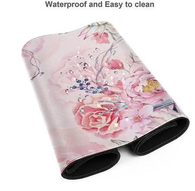 Alt view image 7 of 7 - Hummingbird and Flowers Mouse Pad, Watercolor Floral Mouse Pad, Mouse Mat Square Waterproof Mouse Pad Non-Slip Rubber Base Mousepads for Office Home Laptop Travel Beautiful Design Floral