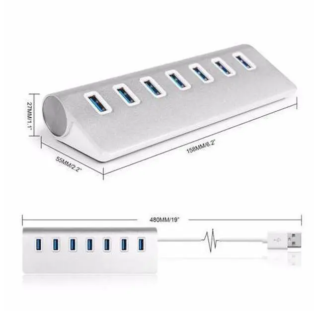 Alt view image 3 of 5 - Usb Hub 3.0 4/7 Ports High Speed Usb 3.0 Hub 5Gbps USB 3.0 Multi Hub Splitter Adapter for PC Laptop
