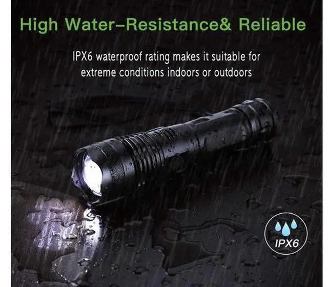 Alt view image 5 of 5 - LED Flashlights, 10000 Lumen Super Bright Tactical Flashlight, Rechargeable Flash Light, 5 Modes Zoomable Waterproof Flash Lights for Emergency, Camping, Hiking, Outdoor, Home