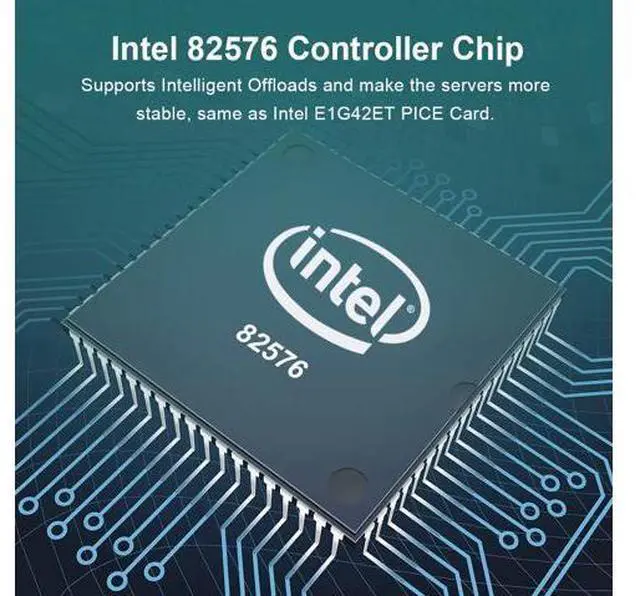 Alt view image 4 of 5 - Dual Port NIC, Gigabit Ethernet Converged Network Server Adapter Card with Intel 82576 Controller Chip, Dual RJ45 Copper Ports, Compatible for Intel E1G42ET, PCI Express 2.1 X1
