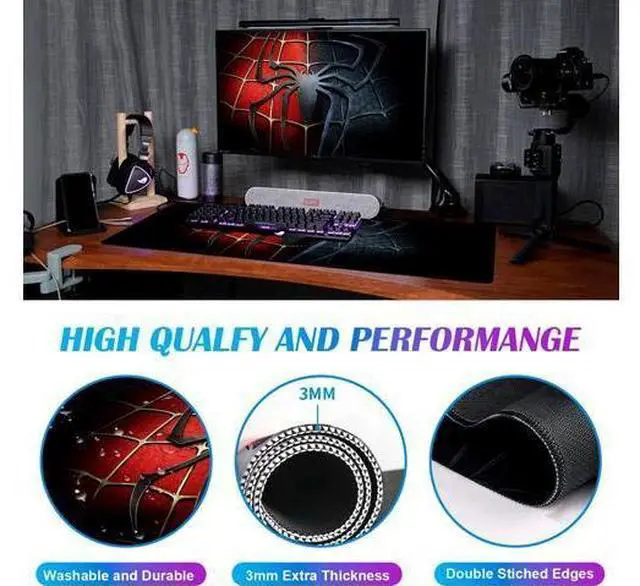 Alt view image 5 of 7 - Anime Large Lengthened Gaming Mouse Pad Keyboard Mouse Pad Desk Pad and Office Decor Accessories with Non-Slip Rubber Base and Durable Stitched Edges 35.4 x 15.7 x 0.12 Inches