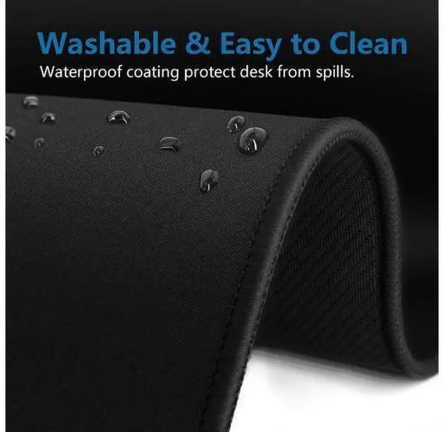 Alt view image 5 of 7 - Large Gaming Mouse Pad- 31X12 In. Xl Gaming Mousepad With Stitched Edges, Ultra-Smooth Cloth Mouse Mat & Non-Slip Rubber Base, Waterproof Full Desk Keyboard Mat For R, Office & Home, Black