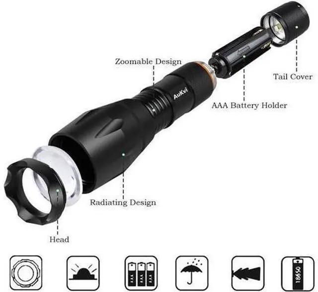 Alt view image 6 of 7 - 2 Pcs Powerful Red LED Flashlight Single Mode Long Range Red Hunting Light Torch Zoombale, Waterproof Red Torch Best for Astronomy, Aviation, Night Observation,etc