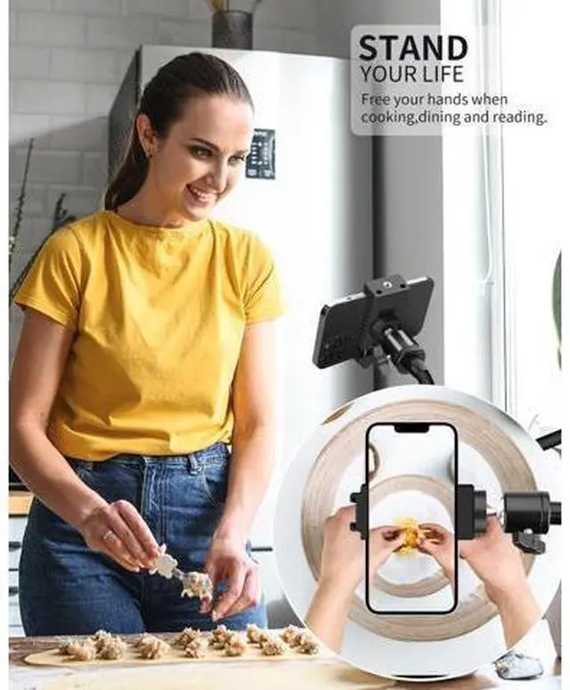 Alt view image 7 of 7 - Gooseneck Phone Holder for Bed/Desk, Flexible Phone Holder with 360 Adjustable Clamp Clip, Overhead Phone Mount, for Cookie Decorating, Recording or Watching Video