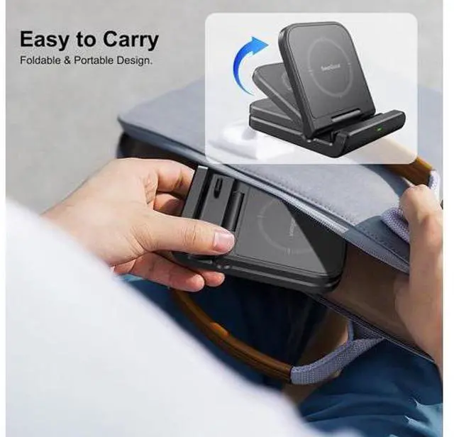 Alt view image 3 of 7 - Wireless Charger for Z Flip, Foldable Fast Wireless Charging Stand for Galaxy Z Flip 5/Z Flip 4/Z Flip 3, Charging Station for Galaxy Z Flip Series/Moto Razr+(No Adapter)