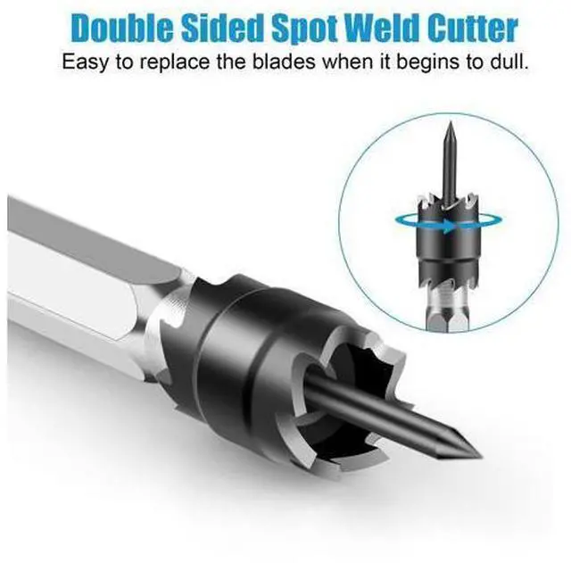 Alt view image 4 of 7 - NSI 20 Pcs Double Sided Rotary Spot Weld Cutter Drill Bit Kit - Spot Weld Cutter Set High-Speed Steel 3/8" Drill Bits for Efficient Metal Separation
