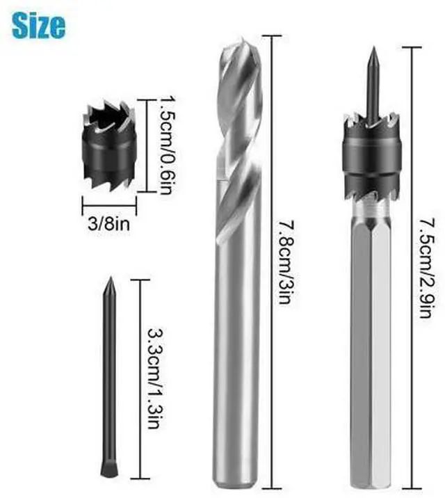 Alt view image 6 of 7 - NSI 20 Pcs Double Sided Rotary Spot Weld Cutter Drill Bit Kit - Spot Weld Cutter Set High-Speed Steel 3/8" Drill Bits for Efficient Metal Separation