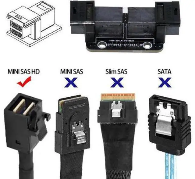 Alt view image 5 of 7 - Card PCI-Express 4.0 PCIE5.0 Mini SAS HD SFF-8643 Female to SFF-8643 Female PCBA Coupler Adapter Extender