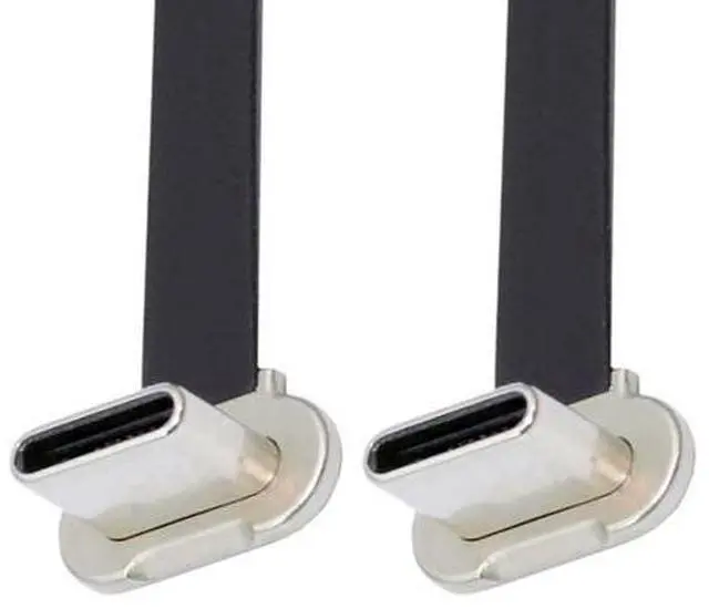 Main image of 0.23FT USB C Short Flat Cable, USB 2.0 Type C Dual 90 Degree Angled PD 65W Fast Charge Data Extension Cable
