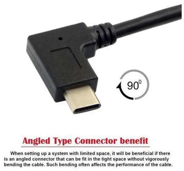 Alt view image 3 of 7 - Reversible USB 3.1 Type C USB-C Angled to 90 Degree Right Angled USB 3.0 Cable for Tablet Mobile Phone 30cm Type-03