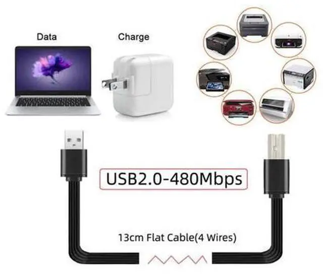 Alt view image 4 of 7 - USB 2.0 Cable USB 2.0 Type A to Type A B Extension Data Flat Slim Cable for Printer Disk & Phone 13cm 3Pcs/Set